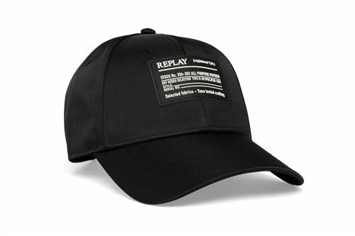 Replay Herren Baseball Cap mit Nylon, Black 098 (Schwarz), Onesize