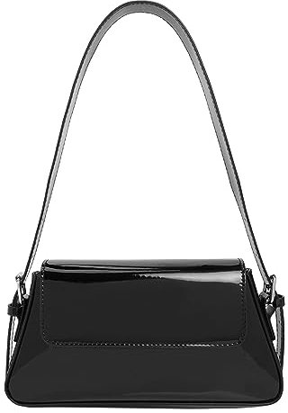 Borsa a tracolla piccola da donna carina Hobo Tote borsetta da sera pochette Y2k scintillante borsa d'argento per festa ballo di fine anno matrimonio, Colore: nero.