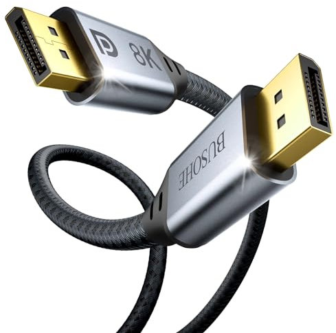 BUSOHE 8K Cavo DisplayPort 1.4 4M, Cavo 8K DP 1.4 (8K@60Hz, 4K@144Hz, 2K@240Hz) Supporto 32.4Gbps, HDR, FreeSync, G-Sync, Cavo DP a DP Compatibile per PC Monitor Gaming Scheda Grafica
