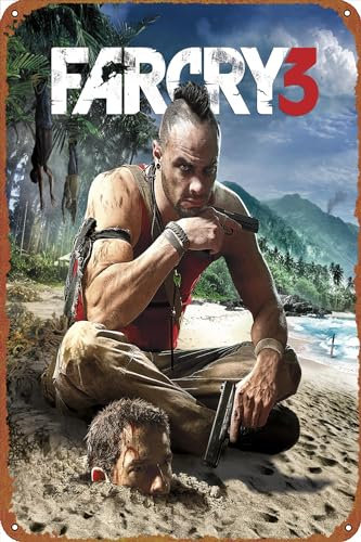 GTZAOB Metallschild mit Aufschrift Far Cry 3, Vintage-Stil, 20,3 x 30,5 cm