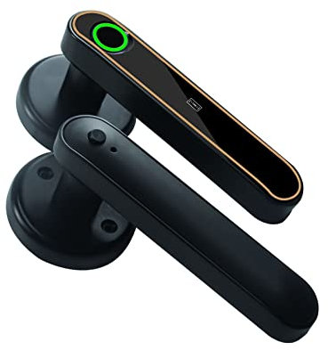 Serrure intelligente de sécurité, Serrure de porte intelligente à empreinte digitale biométrique Tuya mot de passe serrure numérique électronique boutons de porte d'entrée sans clé serrure à poignée D