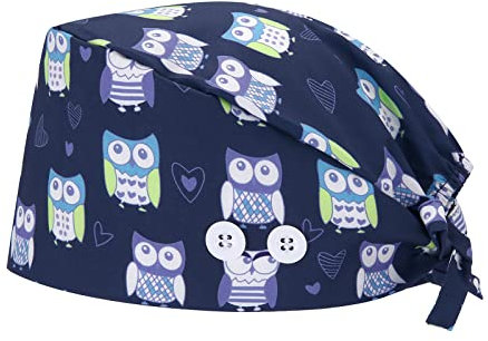 Beokeuioe Krankenschwester Haube Verstellbar, mit Knopf Arbeitskappe Chirurgenmütze Kochmütze Op Haube, Weihnachtstag Schwesternmütze Unisex-Staubschutzmütze Medizinhut