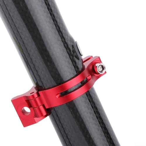 Front Derailleur Clamp Adapter, Band Mount, Aluminum Alloy, 31 8mm/34 9mm, Black/Red (red31.8mm )