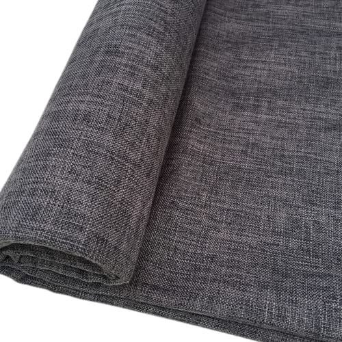 TinaKim Segeltuch-Polsterstoff, Leinenimitat, Stoffmaterial, für Couch, Stuhl, Sitzreparatur (dunkelgrau, 6 m)