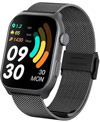 GTS7-Pro - Reloj inteligente para mujer y hombre para Android e iOS, pantalla táctil HD de 2 pulgadas, Bluetooth, GPS y tecnología Alexa, impermeable IP67, rastreador de salud y estado físico: 100