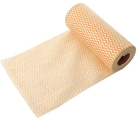 Flieder 48 Lazy Rag Non Woven Einweg-Hausarbeitsreinigung Küche absorbiert Wasser und verliert kein Haar Haushalt trocken und nass -Use-Geschirrtuch Polster Reiniger Intensiv (Orange, One Size)