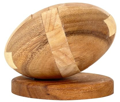 wooden rugby ball ornament puzzle