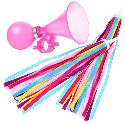 Milisten 1 Paar Trompete Fahrrad Quetschhupe Horn Retro-Fahrradhupe Hörner kinderfahrrad zubehör Kinder Fahrrad zubehör Mini-Fahrrad Rosa Hupe für Fahrrad Kinderfahrradhupe rosa Plastik