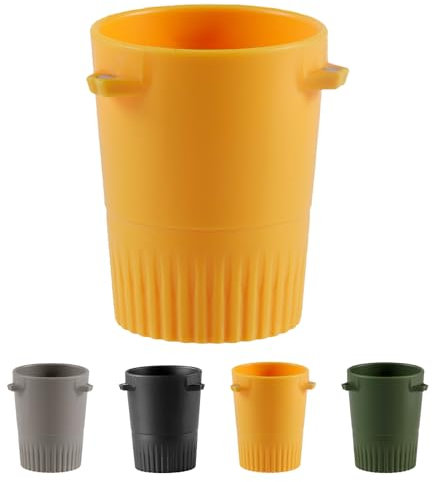 MORAINJAY Magnetic Coffee Dosing Cup,Fits 58mm Portafilter,Barista-Grade Precision Measuring Tool for Espresso Beans&Grounds,4 Colors,Shatterproof&Portable Coffee Accessory(Yellow)