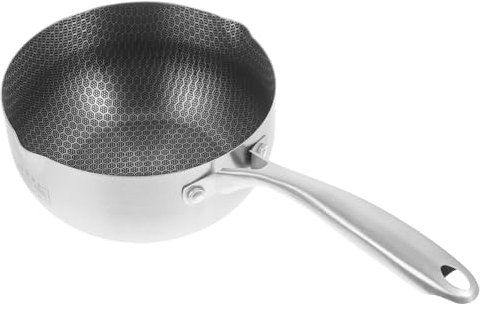 HOMOBABE Pot à Lait En Inox Marmite Avec Couvercle Poêlon Réchaud à Soupe Poêle à Frire à Induction Petite Casserole Sauter Pâtisserie Wok Nouille Friteuse Cuisson Gril Non Acier Inoxydable