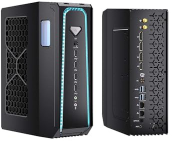 Thdeukoty Mini Gaming Pc Core i9-14900F(24C, 32T, Up to 5.8GHz) 64GB DDR5 2TB SSD, Water Cooling Desktop Computer with RTX 4060Ti WiFi 6E, BT5.3, RJ45 Port, Quad Display for Gaming/Design/Office