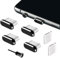 BelleVive 4-Pack USB-C Dust Protection Plug Type C Charging Port Cover Black, compatible with iPhone 16 15 Pro Max Plus Anti-Loss USB-C Phone Charm Dirt Protection, wireless