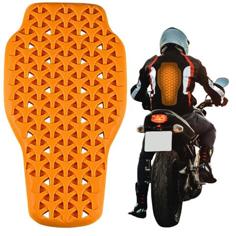 Protector de espalda para moto, desmontable, protector de espalda de motocicleta, 42 x 23 cm, acolchado trasero extraíble para chaqueta de moto, flexible y transpirable, protector de espalda unisex