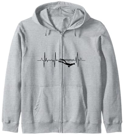 Ich liebe Unterwasser Rugby Kardiogramm Wassersport Kapuzenjacke