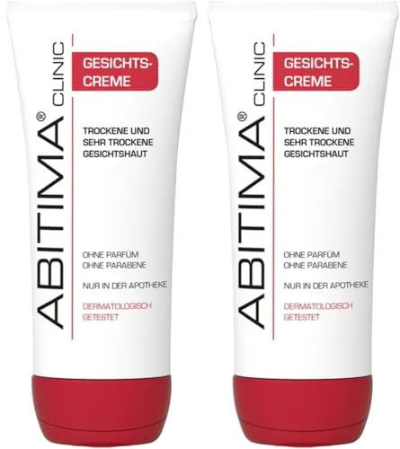 ABITIMA CLINIC Gesichtscreme 2x 100 ml – bei trockener Haut, beruhigt irritierte Haut, spendet intensive Feuchtigkeit, mit Lanolin, Vitamin E & Glycerin