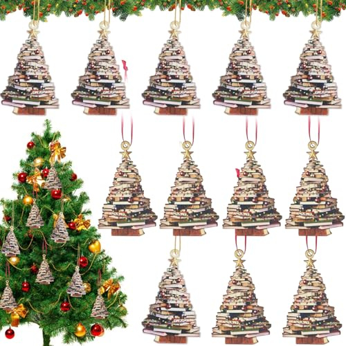 Weihnachtsbaum Anhänger, 12 Stück Acryl Hänger Weihnachten,Tannenbaum Deko, Weihnachtsbaumschmuck Acryl, Weihnachtsdeko Baum, Tannenbaumschmuck,Weihnachtsdeko Baumschmuck,Schmuck Weihnachtsbaum