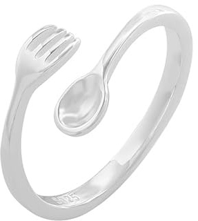 Lllunimon Fork Spoon Ring S925 Sterling Silver Jewelry Cutlery Styling Accessories Elegant and Minimalist Everyday Wear A Gift for her