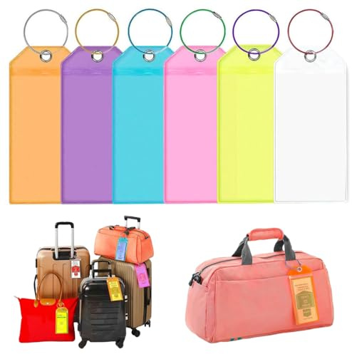 JYNVO Kofferanhänger für Kreuzfahrten, XXL Robuste Wasserfeste PVC Transparente Gepäckanhänger für Aida TUI Mein Schiff, mit Verschraubbaren Metallband, Cruise Luggage Tag (6 Pack, 22 * 12cm)