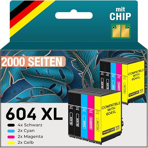 Amaprint Druckerpatronen kompatibel mit Epson 604XL 604 XL für XP-3200 XP-4200 XP-2205 XP-4205 XP-3205 XP-2200 (10er 604-XL Multipack)