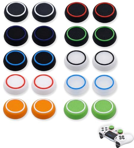 Zlokdraxy 20 Stück Joystick Kappen, Silikon Thumbstick Grips Caps für PS5 PS4 Controller & Xbox One Series