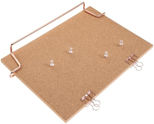 HOODANCOS Tableau en Liège A4 Petit Cadre Doré Rose Réutilisable pour Organisation Bureau Support Photo Mémo