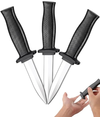 RAVNIX Coltello a Scomparsa Set di 3 Coltelli Retrattili in Plastica Sicura, Pugnale Finto per Trucchi di Magia, Scherzi Divertenti, Spettacoli Teatrali e Costumi di Carnevale