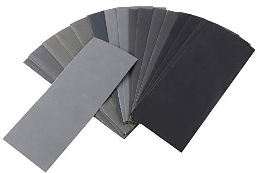 UEETEK Schleifpapier Set, 36Pcs 400 bis 3000 Trocken/Nassgitter Schleifpapier Sortiment für Automobilschleifen Schleifen/Holzbearbeitung/Holzdrehen/Veredeln,9.3 * 23CM (W * L)