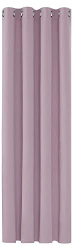 Deconovo Tenda Oscurante Termica Isolante per Interni 160 CM Altezza 1 Pannello, per Cameretta Bambini Moderne con Anelli, 132x160 CM, Rosa Chiaro