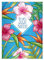Kartenkaufrausch 2 personalisierte, Sommerliche Hawaii DIN A5 Schulhefte, Schreibhefte mit großen Blüten in hellblau Lineatur 4 (liniertes Heft)