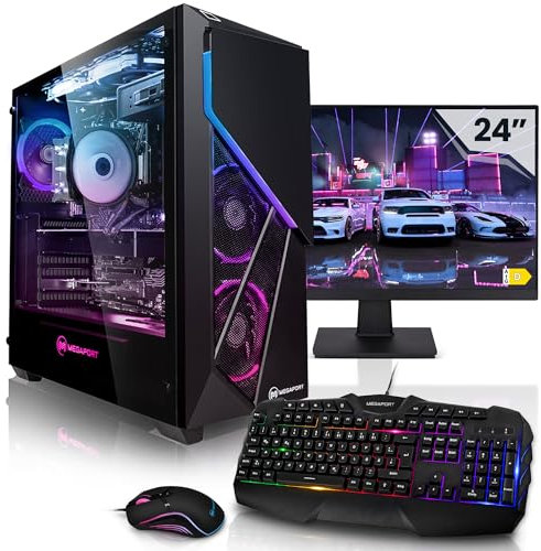 Megaport Completo PC Gaming Nvidia GeForce RTX 4060Ti 8GB • Intel Core i7-12700F • 24” Schermo • Windows 11 • 32GB DDR4 3200MHz DDR4 • 1TB M.2 SSD • WiFi • Tastiera/Mouse • pc da gaming