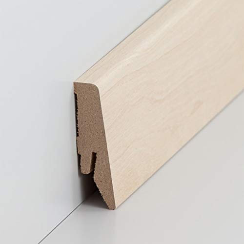 Fuß- u. SockelleistenCoburg 58 x 18 mm MDF foliert | Fußleiste | Bodenleiste | 718.5815 - Ahorn