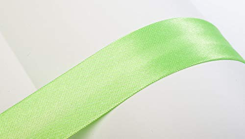 Jajasio Schrägband, 10m, Atlas (Satin), 25mm, gefalzt 12 ? lime, Textilband, Einfassband in 40 Farben