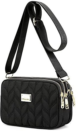 YANAIER Handtasche Damen Umhängetasche Kleine Tasche Wasserdicht Schultertasche Frauen Kleine GeldböRse Brieftasche Mode Damentaschen Schwarz