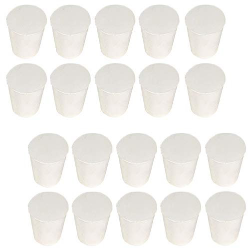 GOODGDN 20 Stück Gummistöpsel/Gummistöpsel Vollgummi, Weiß Vollgummistopfen, Laborgummistopfen, Glaskolben Reagenzglas Runder Vollgummi Stopfen 17 mm