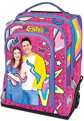 ME CONTRO TE TROLLEY Zaino Fuxia Girl Ragazza + Penna Sirena Arcobaleno + omaggio 7 penne + Omaggio portachiave paillettes + Penna led