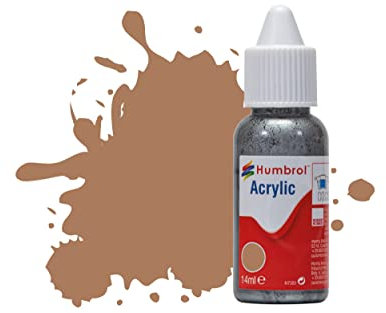 Humbrol Model Paint - DB0118 No 118 US Tan - Matt (14ml), Acrylic Paints for Models, Plastic, Metal, Wood, Glass, Ceramics and More, Acrylic Touch Up Paint - Hobby Paint Bottle for Craft Kits