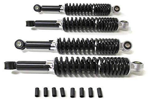 Stoßdämpfer Set 280mm + 300mm Schwarz passend für Simson Duo, Schwalbe, Star KR51, SR4 | 5-fach verstellbar | Tieferlegung | Hydraulisch gefedert