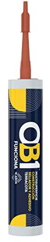 OB1 Adhesivo Sellador Multisuperficie en color Terracota y formato de 290ml que adhiere y sella incluso bajo agua y es respetuoso con el medioambiente