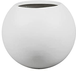 DEKOSY - Pot de Fleurs en Fibre de Verre ET Résine-Interieur / Exterieur - Blanc Mat - Résistant Gel et UV - Garantie 5 Ans - Qualité Professionnelle - Fabrication Française - CATANE - D 50 cm