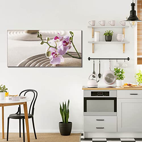 banjado® Glas Bild 110x55cm mit Motiv Zen Relax als Wandbild für Wohnzimmer/Küche/Büro - Wohnzimmer Bild aus ESG Sicherheitsglas kratzfest mit geschliffenen Kanten - Glasbild groß als Wand Bild