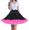 Tmade Jupe en Tulle pour Femme - Jupon de Cosplay Multicouche - Jupe Tutu pour Halloween Rock Party Festival Celebration Longueur : 40 cm - Tour de Taille : 56-100 cm(Noir et Rouge rosé)