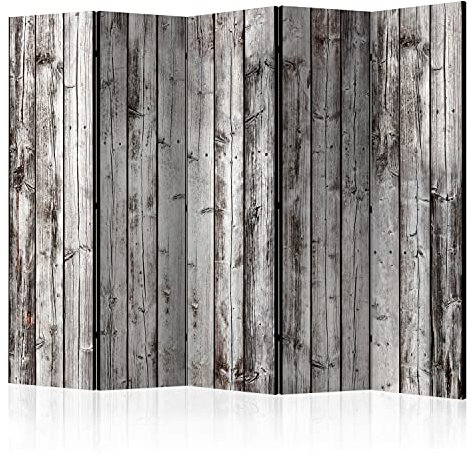 murando Akusticher Raumteiler Holz Foto Paravent 225x172 cm beidseitig auf Vlies-Leinwand Bedruckt Akustikschaum Trennwand Spanische Wand Sichtschutz Home Office Holzoptik Wood Bretter f-C-0237-z-c