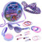 Disney Stitch Handtasche Mädchen Set Kleine Tasche Kinder Sonnenbrille UV400 Haargummis Haarspangen Haarschmuck Geschenke Mädchen (Lila/Rosa Encanto)
