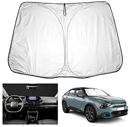 YEE PIN Compatible con Citroe*n C4 E-C4 2022+ sombrilla para coche, plegable, protección solar delantera del parabrisas UV