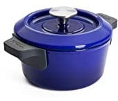 Woll Iron - Pentola in ghisa con coperchio e manici in silicone, induttiva, diametro 18 cm, altezza 9 cm, 1,8 l, adatta per tutti i piani cottura, in ghisa, resistente al forno fino a 250°, colore: