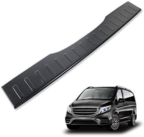 CHROMEMASTER| Ladekantenschutz Stoßstangenschutz | Kompatibel mit Mercedes Vito V-Class W447 2014+ | Schwarz lackierter Edelstahl, Matte | Lackschutzleiste Sichert den Heckstoßfänger vor Kratzern