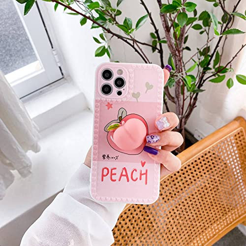 Anti-Stress Squeeze Butt Cartoon Handyhülle für iPhone 11 12 13 Pro Max 7 8 Plus XR X XS Pfirsich Süße stoßfeste Soft Case Cover, One Pfirsich, für iPhone 13 Pro
