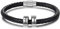 Jeweidea Bracelet Cuir Homme Personnalisé avec Prenom - Perle en Acier Inoxydable pour Papa, Petit Ami - Fête des Pères, Cadeaux, Bijoux Homme