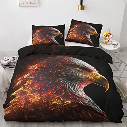 GEDAEUBA Adler Bettwäsche 135x200 Sommer - Vogelmotiv Bettbezug 135 x 200 2er Set, Wendebettwäsche und Kissenbezug 80x80, Weiche & Atmungsaktive Mikrofaser Bettwäsche-Sets mit Reißverschluss