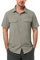 33,000ft Men's UPF 50+ UV Protection Short Sleeved Shirts Quick Dry Button Down Shirts Cooling Hiking Shirt for Travel Safari Fishing Grey Green XL
